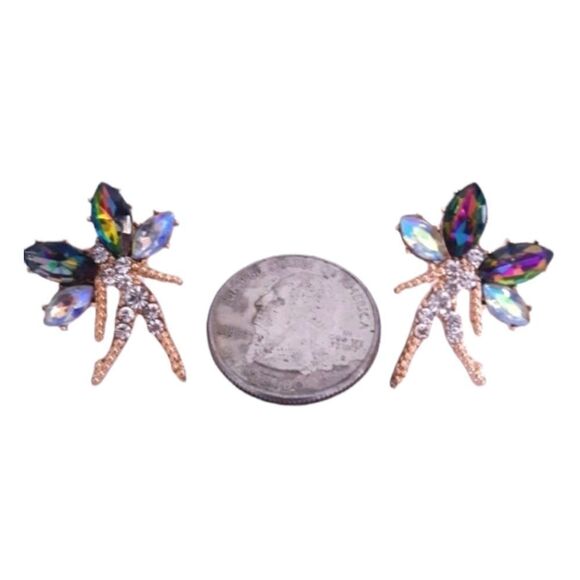 Fairy Tinkerbell Sparkling Rhinestones Earrings - Picture 8 of 12